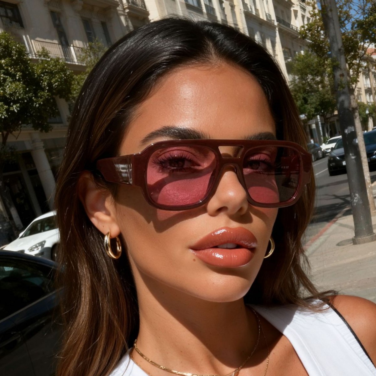 Sunglasses Uv400 - Retro Aviator Zonnebril Nieuwe Y2K Dubbele