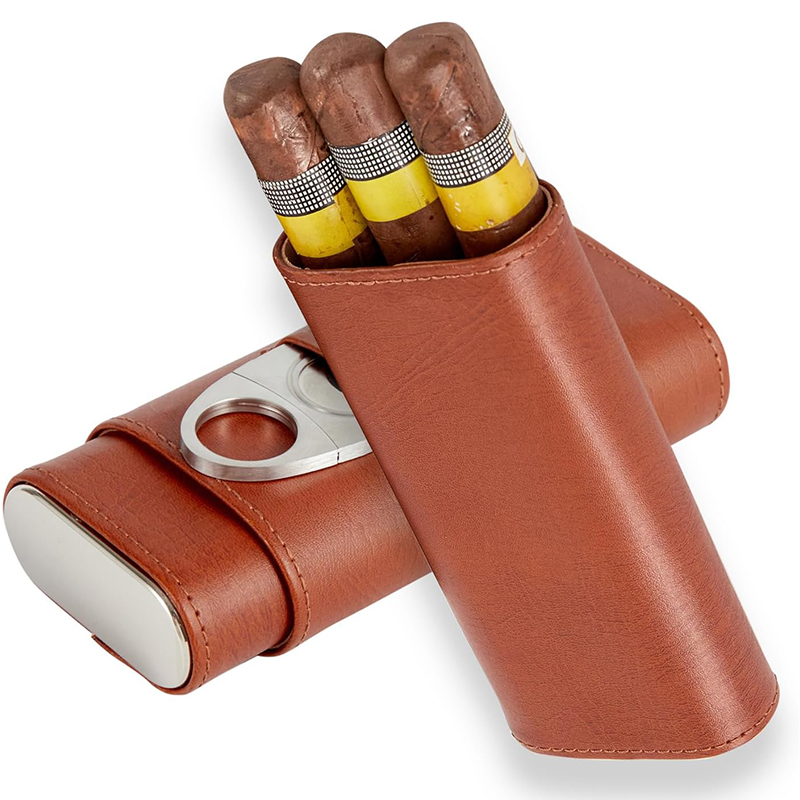 Premium Cigar Case - Draagbare sigaren humidor set, premium lederen
