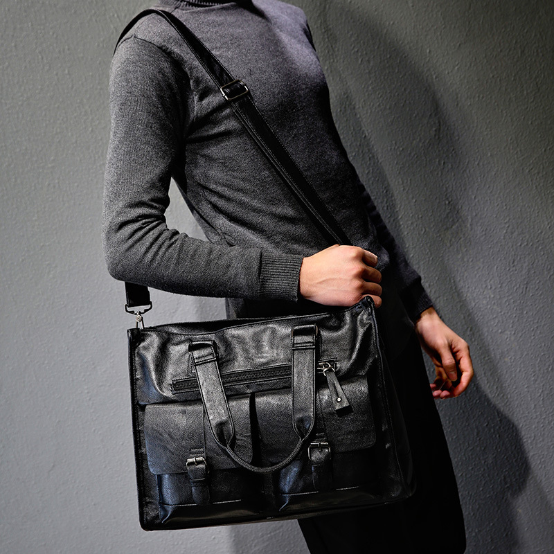 PU lederen schoudertas vintage - Leather Briefcase recensie en prijs