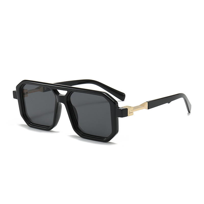Zwarte retro box-zonnebril, un - Sunglasses Uv400 recensie en prijs